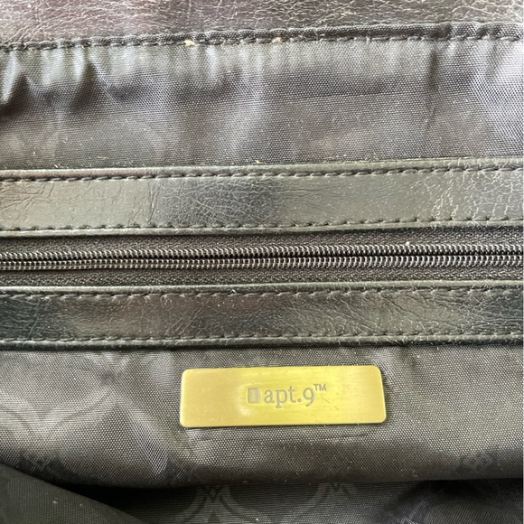 Vintage Y2K Apt. 9 Black Aged Brass Shoulder Bag Purse - Picture 5 of 10